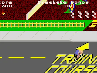 
											Paperboy: entering the training course.