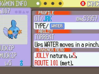
											Pokemon status