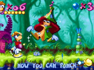 
											Thanks to Betilla the Fairy, Rayman will be powered-up with different abilities!