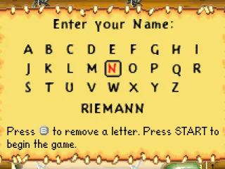 
											Entering name for the save game slot