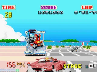 
											Outrun: going too fast around the corner results in you coming off the road.