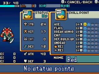 
											Here is your status screen when you're not leveling up