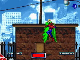 
											First boss fight.  Spider-Man isn't doing so well.