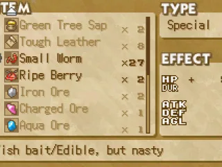 
											Some items you collect can be used to make weapons, others are used to make items (at a store), and others are used for various other things, such as healing and fishing