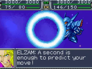 
											Elzam, taunting his enemy as he evades an attack.