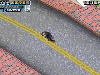 
											Fall down; fortunately, even getting hit by a car does no damage.