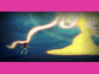 
											The game shows short clips from the animated series, but the quality suffers from the GBA's limitations.