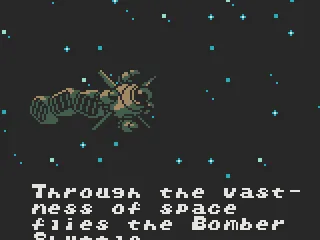 
											Bomberman was flying in space.