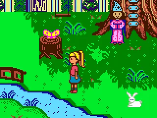 
											Kelly explores the island to find friends and minigames.