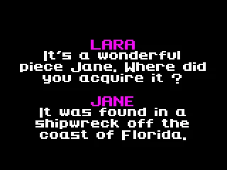 
											Intro - Lara and her friend discuss a rare sword