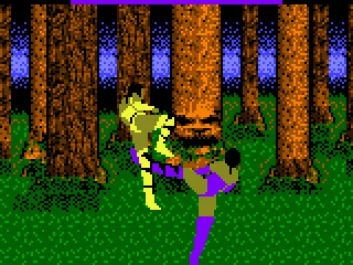 
											What a bad luck: Tanya receiving a kick from herself...