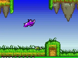 
											Jumping over a turtle to avoid dying from touching it.