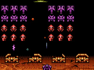 
											After some time, the classic UFO will appear in the screen top: shoot it!