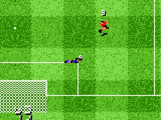 
											He shoots, but the keeper saves.