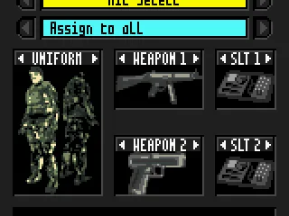 
											Select your equipment.  You can give separate assignments to each character.