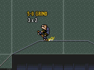 
											Grinding the halfpipe.