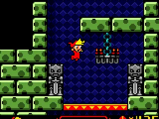 
											These red platforms can only be jumped through in the direction of the yellow arrows