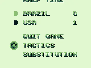 
											The half time menu and results.