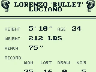 
											Lorenzo 'Bullet' Luciano's stats