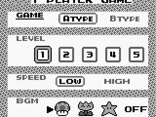 
											1 Player Game settings.