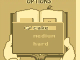 
											Difficulty selection.