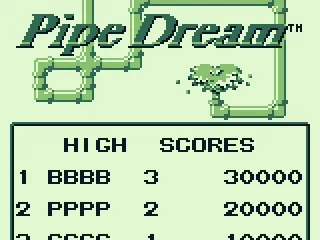 
											Title screen: beat these high scores.