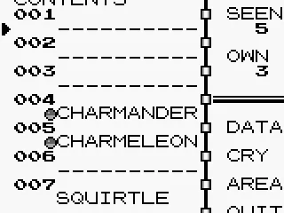
											The PokeDex gives you information on the pokemon you've seen and caught
