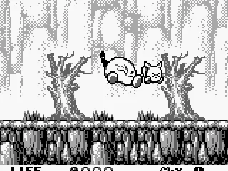 
											The first boss jumps and kicks your hero.