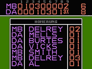 
											Post-game report, home runs shown
