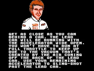 
											Bill Elliott help you with good tips in Practice Mode