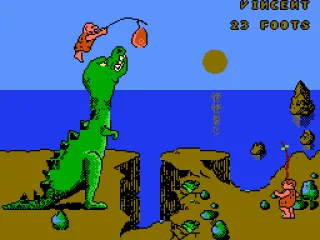
											Vincent sets his goal a little too high in the Dino Vault.