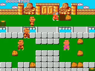 
											Going down a staircase to a bonus level.