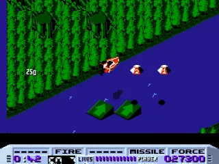 
											Collecting pods while jumping off ramps