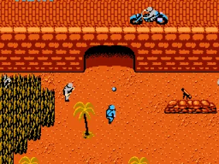 
											The motocycle man throws grenades