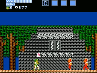 
											Collecting an item power-up from a miniboss.