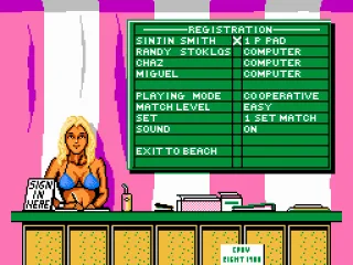 
											Options screen
