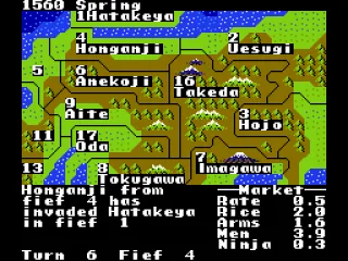 
											Honganji from fief 4 has invaded me. Of course, you realize, dis means war!