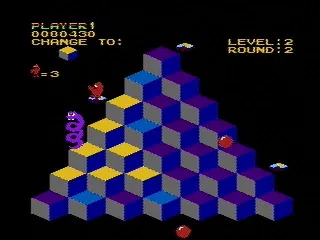 
											Riding a disc to the top of the pyramid