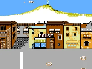 
											Pause; In the US version the pause colors were changed from dark yellow to dark red.