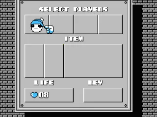 
											Character select screen. You start with Bop Louie alone