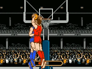 
											Either trying to block a shot or a little hanky panky in mid-air.