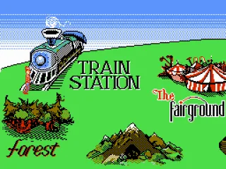 
											First level, the Train Station