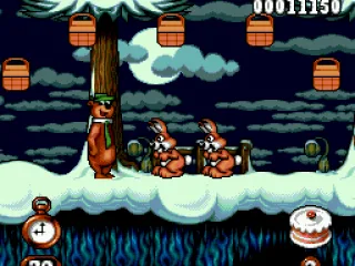 
											Meanwhile, after some time exploring, Yogi Bear is surprised by duo-rabbit trouble...