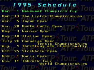 
											The 11 tournaments.