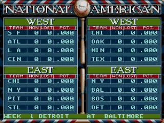
											League standings, just started.
