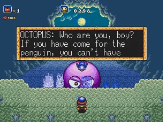 
											Octopus has enslaved poor Penguy, and he's in your way!