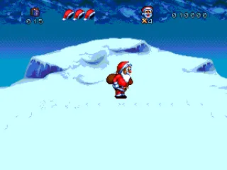 
											Santa trekking through the snow