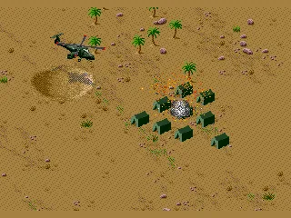 
											Some tents blasted away by our Gunship.