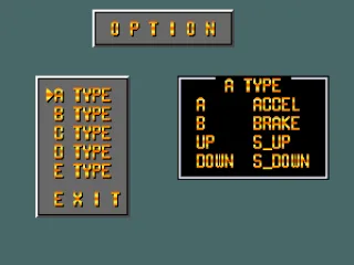 
											Options screen