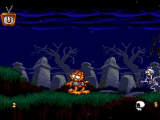 
											The cemetery: fighting skeletons
